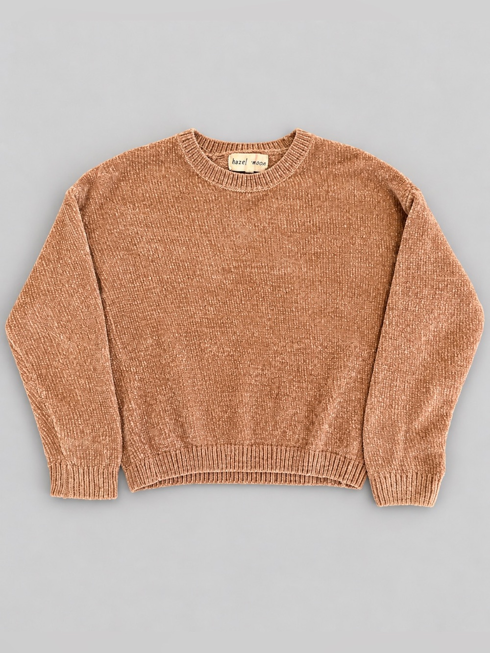 Hazel Moon Girls XS Chenille Sweater Dusty Rose Tan